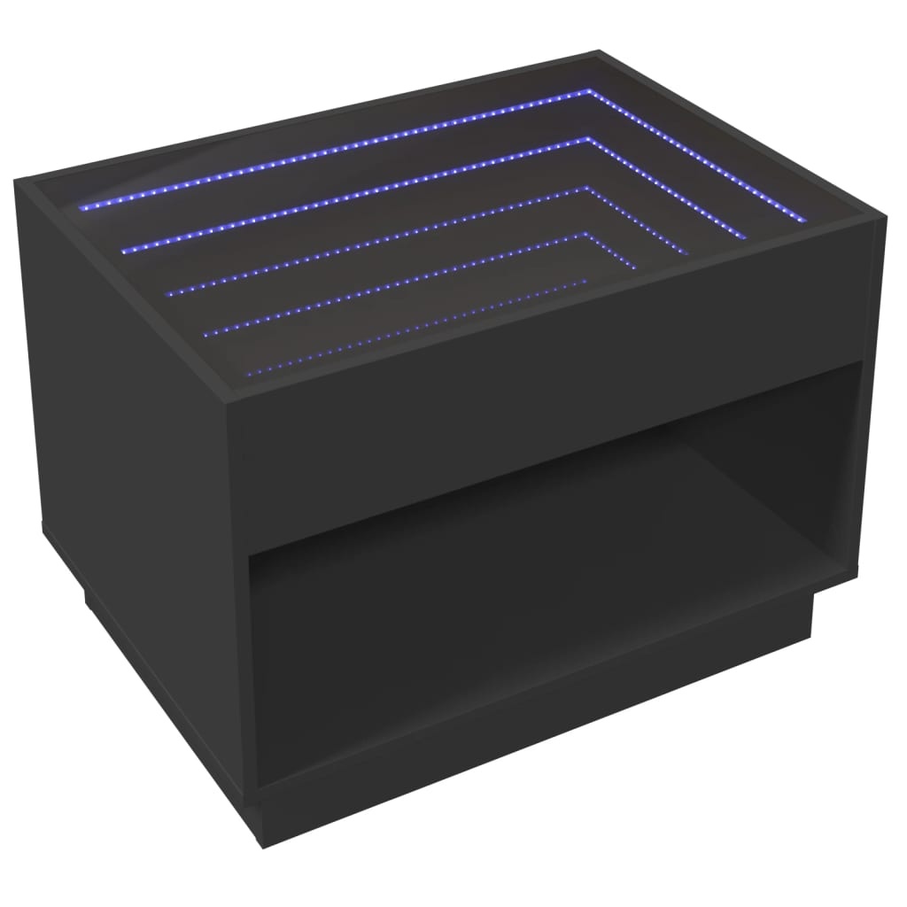 VidaXL Salontafel met Infinity LED 70x50x50 cm zwart