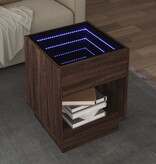 VidaXL Salontafel met Infinity LED 40x40x50 cm bruin eikenkleurig