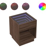 VidaXL Salontafel met Infinity LED 40x40x50 cm bruin eikenkleurig
