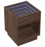 VidaXL Salontafel met Infinity LED 40x40x50 cm bruin eikenkleurig