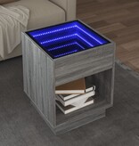 VidaXL Salontafel met Infinity LED 40x40x50 cm grijs sonoma eikenkleur