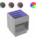 VidaXL Salontafel met Infinity LED 40x40x50 cm grijs sonoma eikenkleur