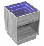 VidaXL Salontafel met Infinity LED 40x40x50 cm grijs sonoma eikenkleur