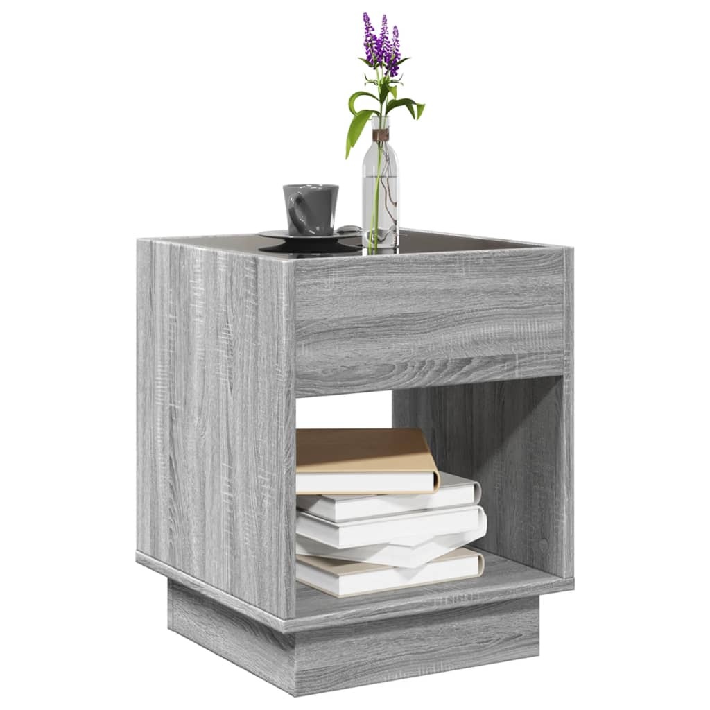 VidaXL Salontafel met Infinity LED 40x40x50 cm grijs sonoma eikenkleur