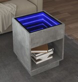 VidaXL Salontafel met Infinity LED 40x40x50 cm betongrijs