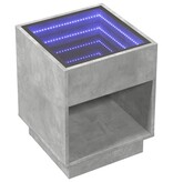 VidaXL Salontafel met Infinity LED 40x40x50 cm betongrijs
