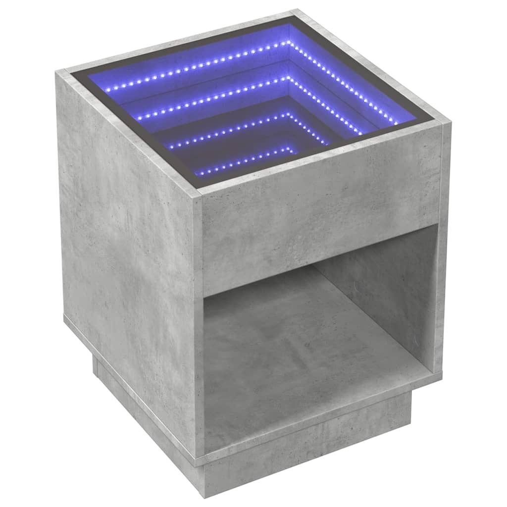 VidaXL Salontafel met Infinity LED 40x40x50 cm betongrijs