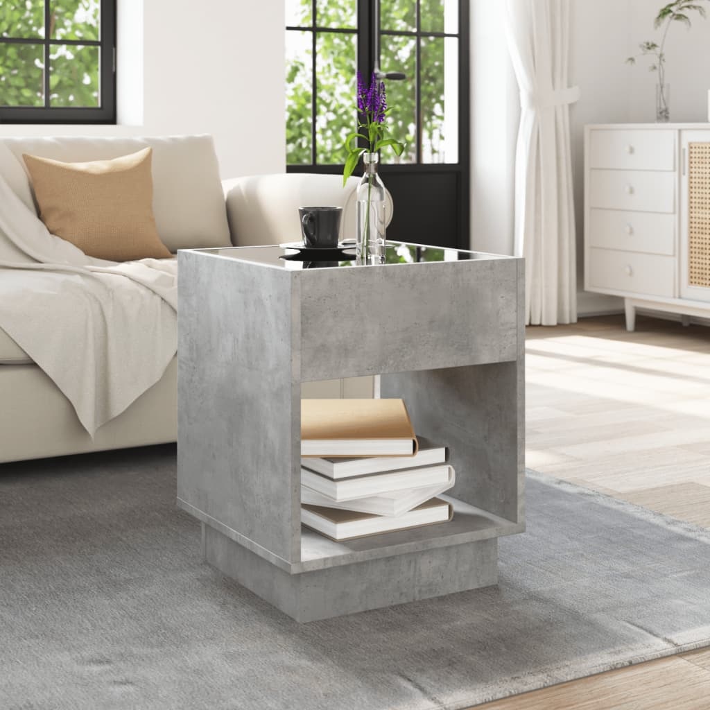 VidaXL Salontafel met Infinity LED 40x40x50 cm betongrijs