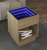 VidaXL Salontafel met Infinity LED 40x40x50 cm sonoma eikenkleurig