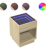 VidaXL Salontafel met Infinity LED 40x40x50 cm sonoma eikenkleurig