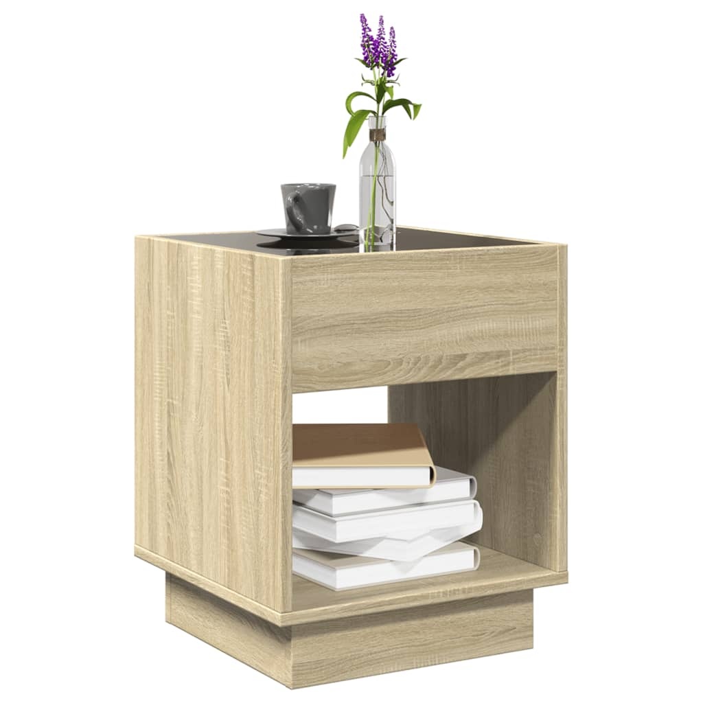 VidaXL Salontafel met Infinity LED 40x40x50 cm sonoma eikenkleurig
