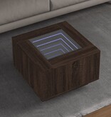 VidaXL Salontafel met LED 60x60x40 cm bewerkt hout bruin eikenkleurig