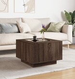 VidaXL Salontafel met LED 60x60x40 cm bewerkt hout bruin eikenkleurig