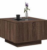 VidaXL Salontafel met LED 60x60x40 cm bewerkt hout bruin eikenkleurig