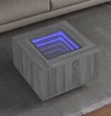 VidaXL Salontafel met LED 60x60x40 cm bewerkt hout grijs sonoma eiken