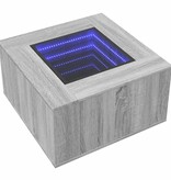 VidaXL Salontafel met LED 60x60x40 cm bewerkt hout grijs sonoma eiken