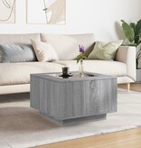 VidaXL Salontafel met LED 60x60x40 cm bewerkt hout grijs sonoma eiken