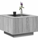 VidaXL Salontafel met LED 60x60x40 cm bewerkt hout grijs sonoma eiken