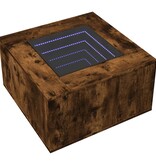 VidaXL Salontafel met LED 60x60x40 cm bewerkt hout gerookt eikenkleur