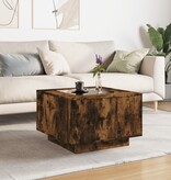 VidaXL Salontafel met LED 60x60x40 cm bewerkt hout gerookt eikenkleur