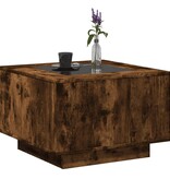 VidaXL Salontafel met LED 60x60x40 cm bewerkt hout gerookt eikenkleur