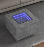 VidaXL Salontafel met LED 60x60x40 cm bewerkt hout betongrijs