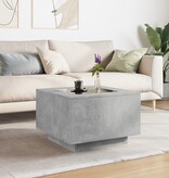 VidaXL Salontafel met LED 60x60x40 cm bewerkt hout betongrijs