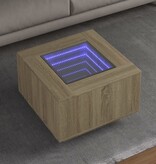 VidaXL Salontafel met LED 60x60x40 cm bewerkt hout sonoma eikenkleurig