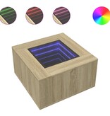 VidaXL Salontafel met LED 60x60x40 cm bewerkt hout sonoma eikenkleurig