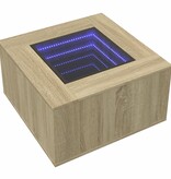 VidaXL Salontafel met LED 60x60x40 cm bewerkt hout sonoma eikenkleurig