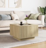 VidaXL Salontafel met LED 60x60x40 cm bewerkt hout sonoma eikenkleurig