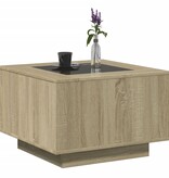 VidaXL Salontafel met LED 60x60x40 cm bewerkt hout sonoma eikenkleurig