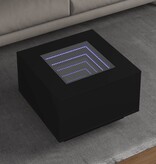 VidaXL Salontafel met LED 60x60x40 cm bewerkt hout zwart