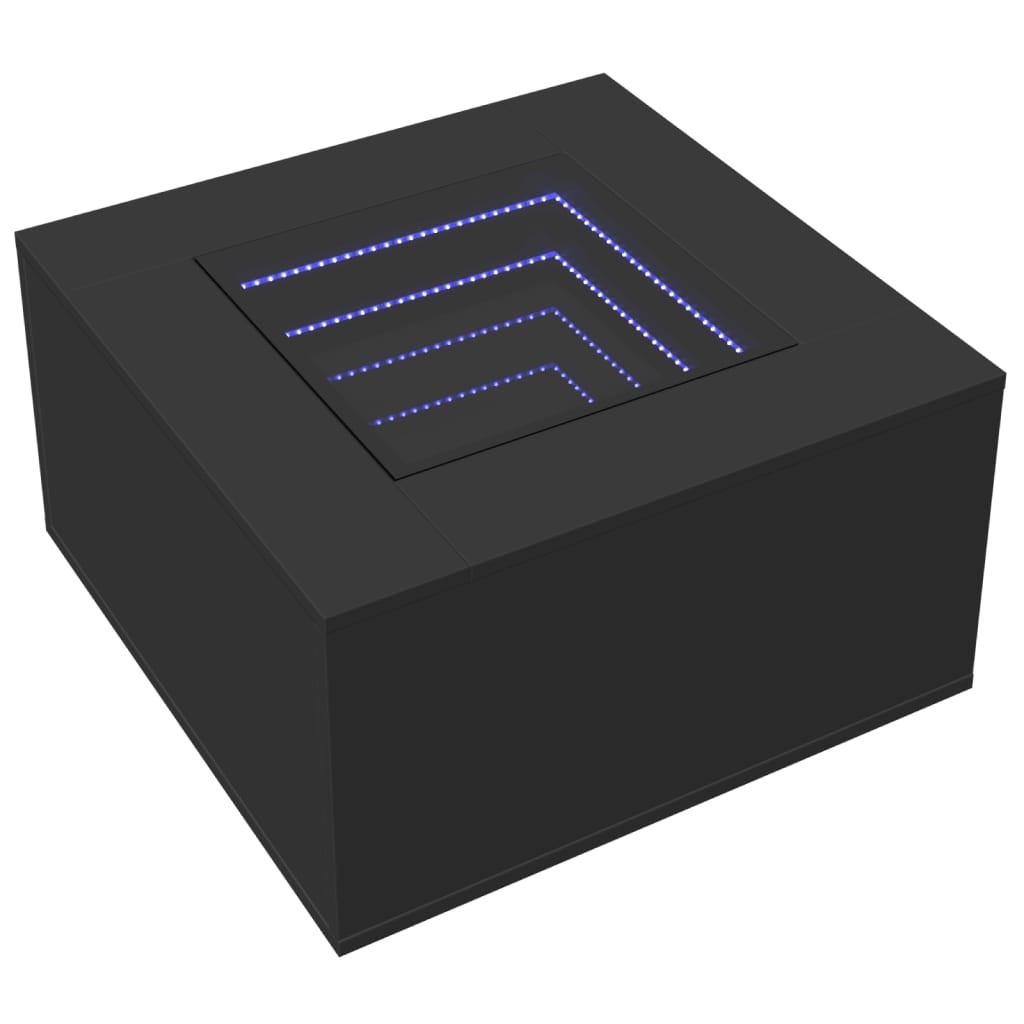 VidaXL Salontafel met LED 60x60x40 cm bewerkt hout zwart