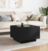 VidaXL Salontafel met LED 60x60x40 cm bewerkt hout zwart