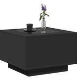 VidaXL Salontafel met LED 60x60x40 cm bewerkt hout zwart