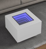 VidaXL Salontafel met LED 60x60x40 cm bewerkt hout wit