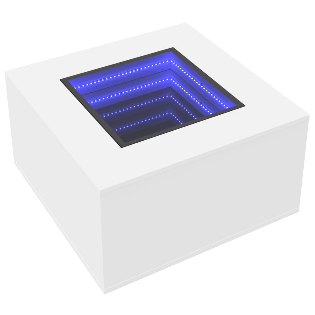 VidaXL Salontafel met LED 60x60x40 cm bewerkt hout wit