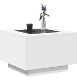 VidaXL Salontafel met LED 60x60x40 cm bewerkt hout wit