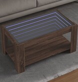 VidaXL Salontafel met LED 93x53x45 cm bewerkt hout bruin eikenkleur