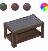 VidaXL Salontafel met LED 93x53x45 cm bewerkt hout bruin eikenkleur