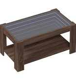 VidaXL Salontafel met LED 93x53x45 cm bewerkt hout bruin eikenkleur