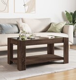 VidaXL Salontafel met LED 93x53x45 cm bewerkt hout bruin eikenkleur