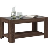 VidaXL Salontafel met LED 93x53x45 cm bewerkt hout bruin eikenkleur