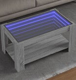 VidaXL Salontafel met LED 93x53x45 cm bewerkt hout grijs sonoma eiken