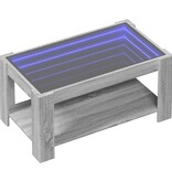 VidaXL Salontafel met LED 93x53x45 cm bewerkt hout grijs sonoma eiken