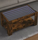 VidaXL Salontafel met LED 93x53x45 cm bewerkt hout gerookt eikenkleur