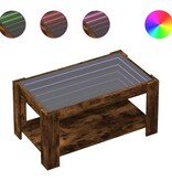 VidaXL Salontafel met LED 93x53x45 cm bewerkt hout gerookt eikenkleur