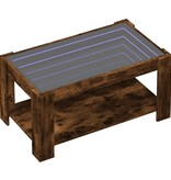 VidaXL Salontafel met LED 93x53x45 cm bewerkt hout gerookt eikenkleur