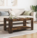 VidaXL Salontafel met LED 93x53x45 cm bewerkt hout gerookt eikenkleur